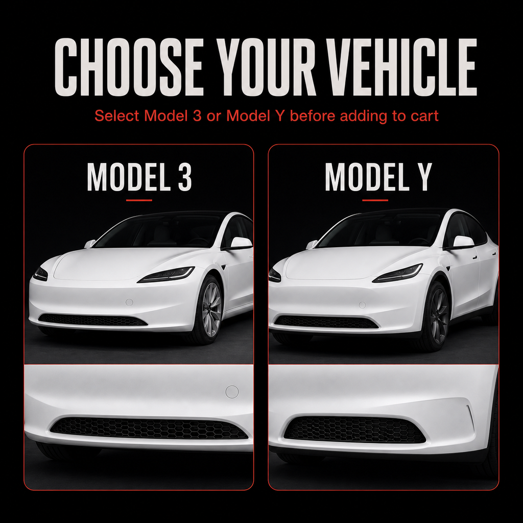 Choose Model 3 or Model Y before adding the intake screen to cart